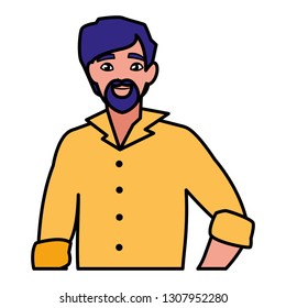 young man with beard avatar character