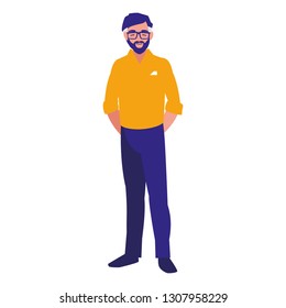 young man with beard avatar character
