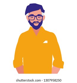 young man with beard avatar character