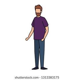 young man with beard avatar character