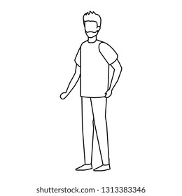 young man with beard avatar character