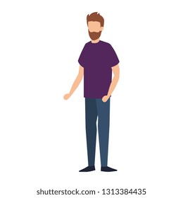 young man with beard avatar character