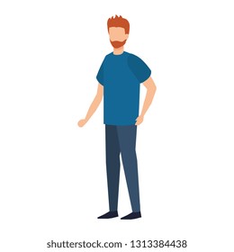 young man with beard avatar character