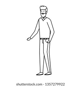 young man with beard avatar character