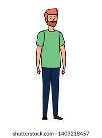 young man with beard avatar character