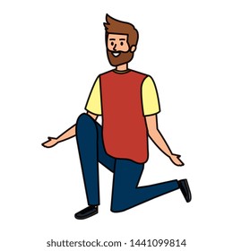 young man with beard avatar character