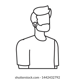 young man with beard avatar character