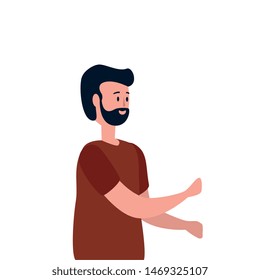 young man with beard avatar character