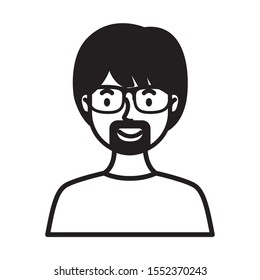 young man with beard avatar character vector illustration design