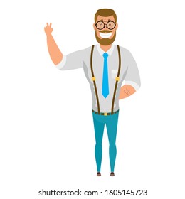 young man with beard avatar character vector illustration design