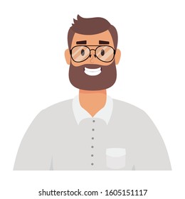 young man with beard avatar character vector illustration design