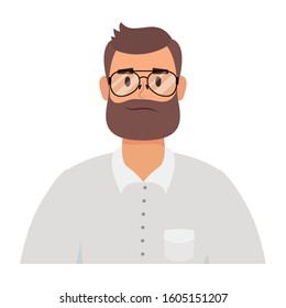 young man with beard avatar character vector illustration design