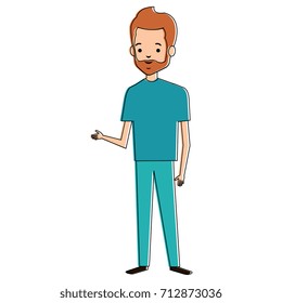 young man with beard avatar character