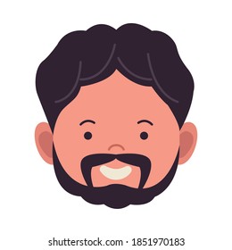 young man with beard avatar chararacter vector illustration design
