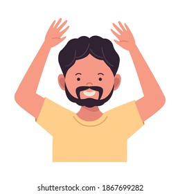 joven con diseño de ilustración vectorial de avatar barba