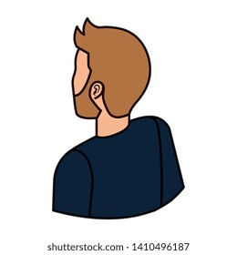 young man with beard back character