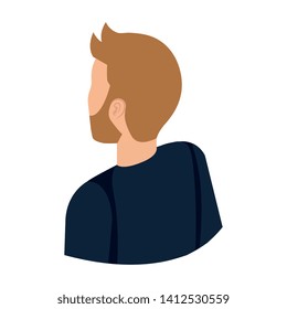 young man with beard back character