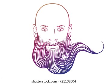 Vector Portrait Of Serious Bearded Man Wearing Hat Looking Away. Royalty  Free SVG, Cliparts, Vectors, and Stock Illustration. Image 55149472.