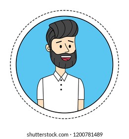 Young man with beard cartoon