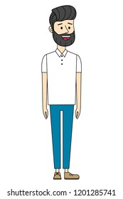 Young man with beard cartoon