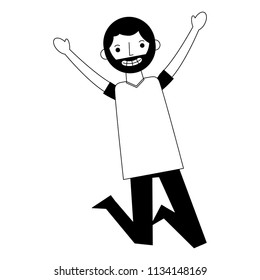 young man with beard celebrating avatar character