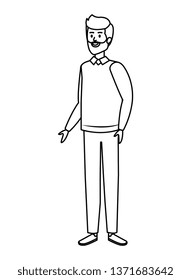 young man with beard character
