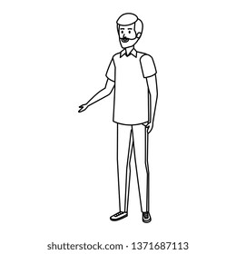 young man with beard character