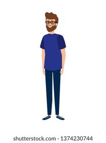 young man with beard character