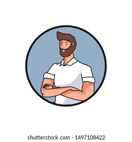 young man with beard character