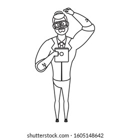 young man with beard and eyeglasses character vector illustration design