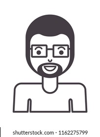 young man with beard and glasses