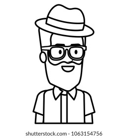 young man with beard and hat avatar character