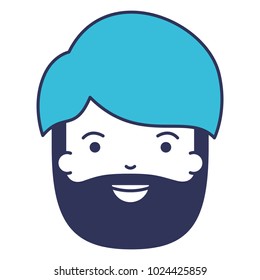 young man with beard head avatar character