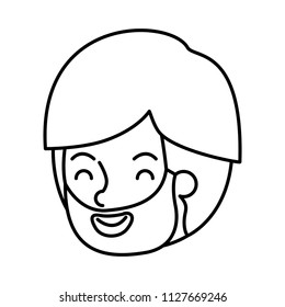 young man with beard head avatar character