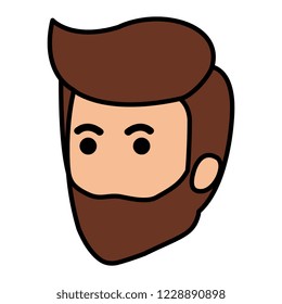young man with beard head avatar character
