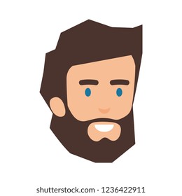 young man with beard head avatar character