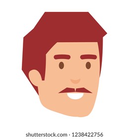 young man with beard head avatar character