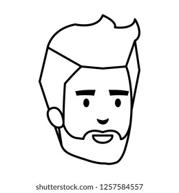 young man with beard head avatar character