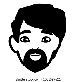 young man with beard head avatar character