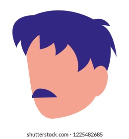 young man with beard head character