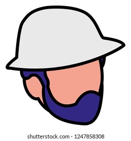 young man with beard head character