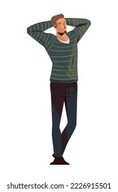 young man with beard icon isolated