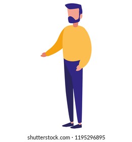 young man with beard modeling character