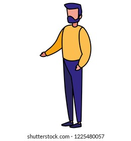 young man with beard modeling character