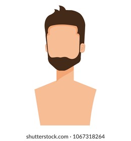 young man with beard shirtless avatar character