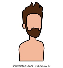 young man with beard shirtless avatar character