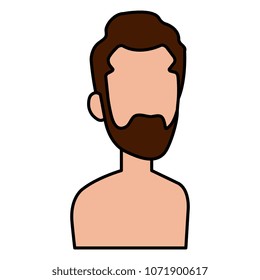 young man with beard shirtless avatar character