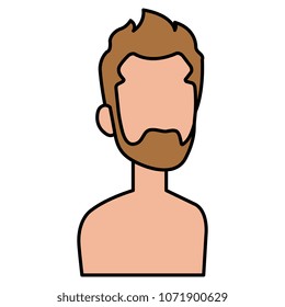 young man with beard shirtless avatar character