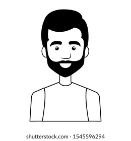 young man with beard urban style character vector illustration design