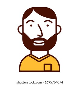 young man bearded avatar character icon vector illustration design